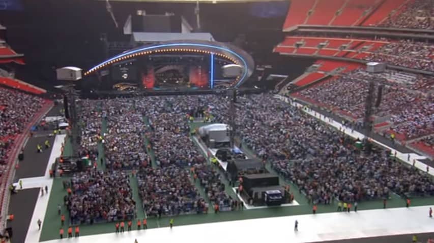 The audience at the Wembley Stadium