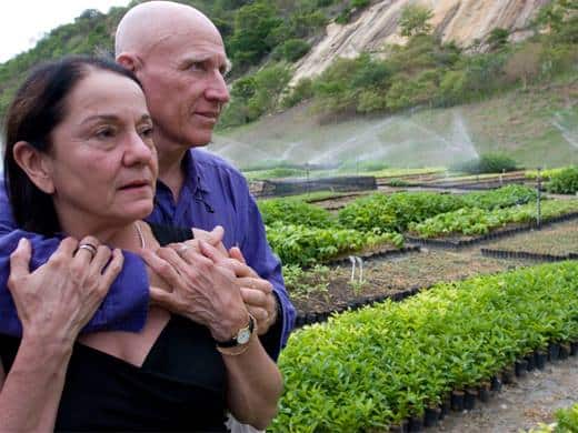 Sebastião Salgado with his wife Leila, reversed a rainforest destruction.