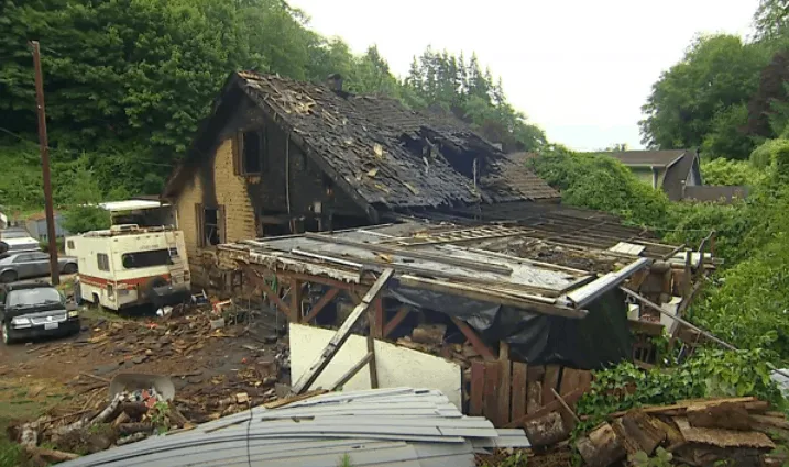 what remained from the house fire