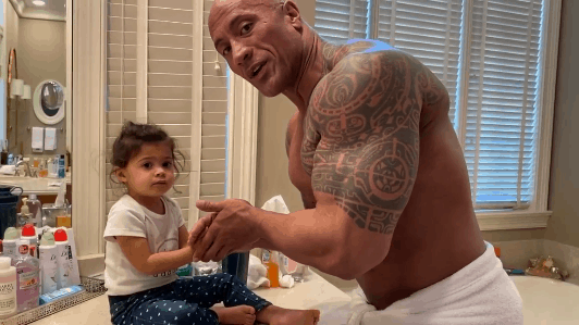 Dwayne Johnson sings 'Moana' song to help daughter with hand washing in ...