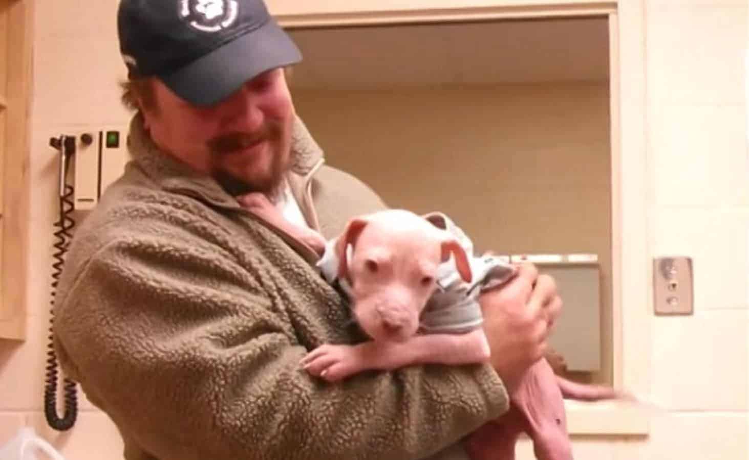 Man reunited with pup he rescued