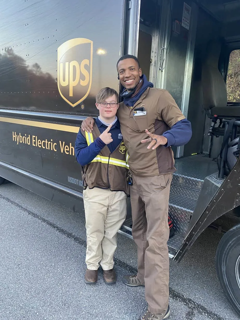 Jake Pratt and his UPS truck driver, Richard