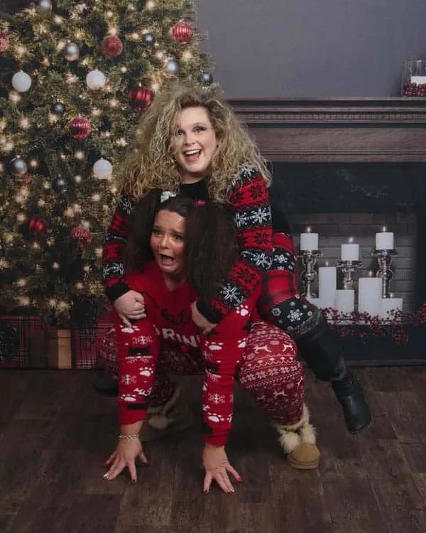 Best friends of over 10 years decide to randomly get ugly sweater photoshoot, instantly goes viral