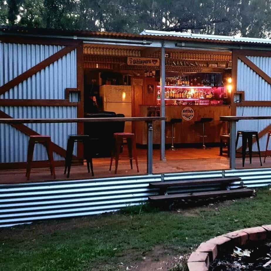 A backyard bar