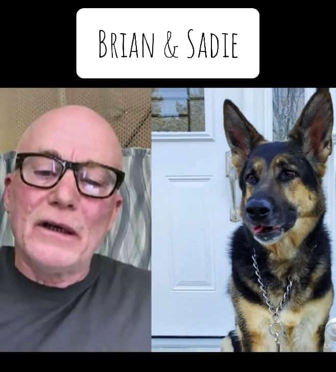 Brian Myers and Sadie, the German Shepherd who saved her owner's life during a stroke