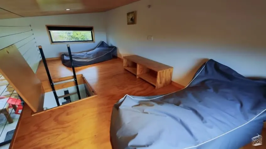 Loft area inside a tiny home
