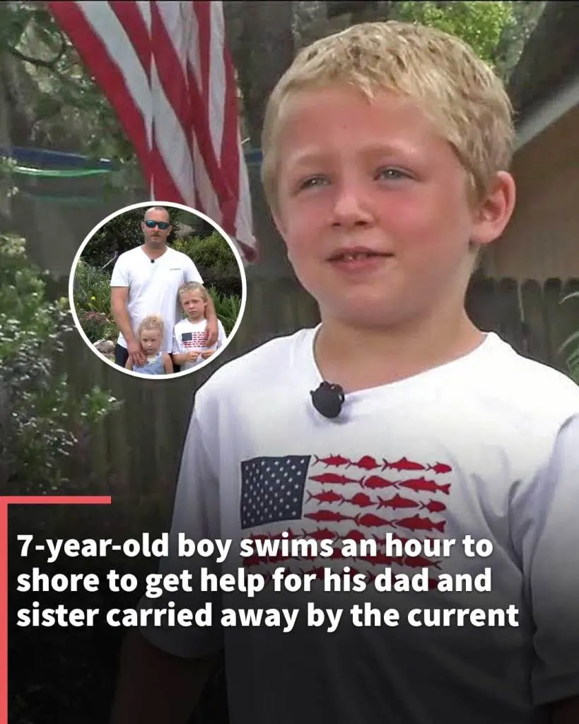 7yearold boy swims an hour to shore after boating mishap