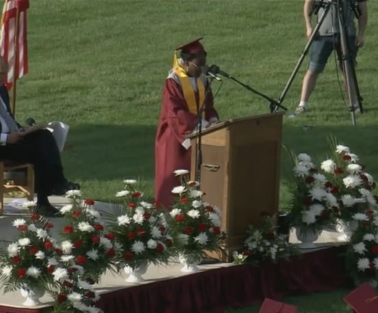 Verda Tetteh delivering her graduation speech