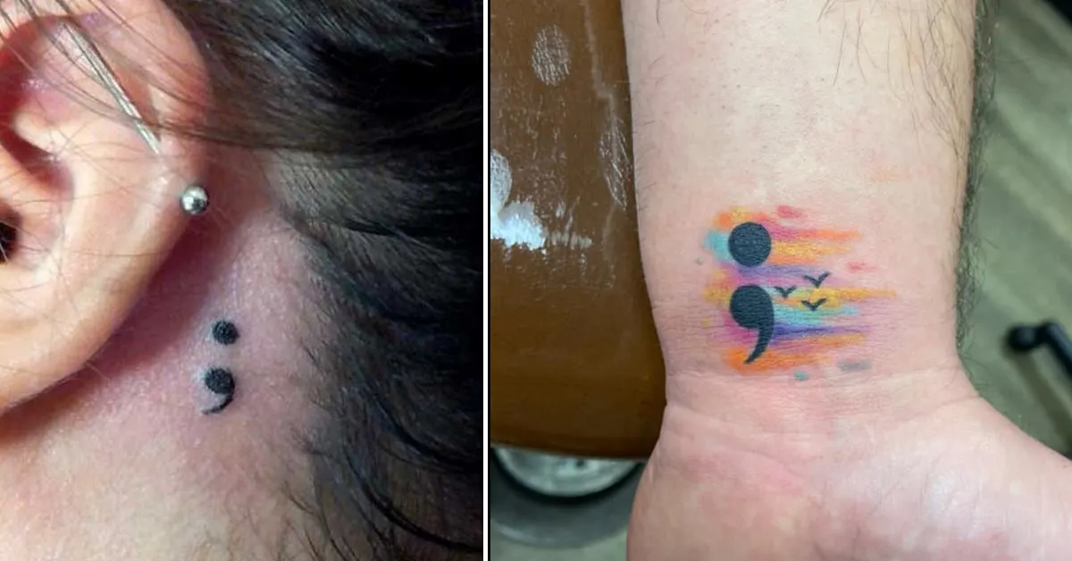 7. Semicolon Tattoos: A Reminder to Keep Going - wide 5