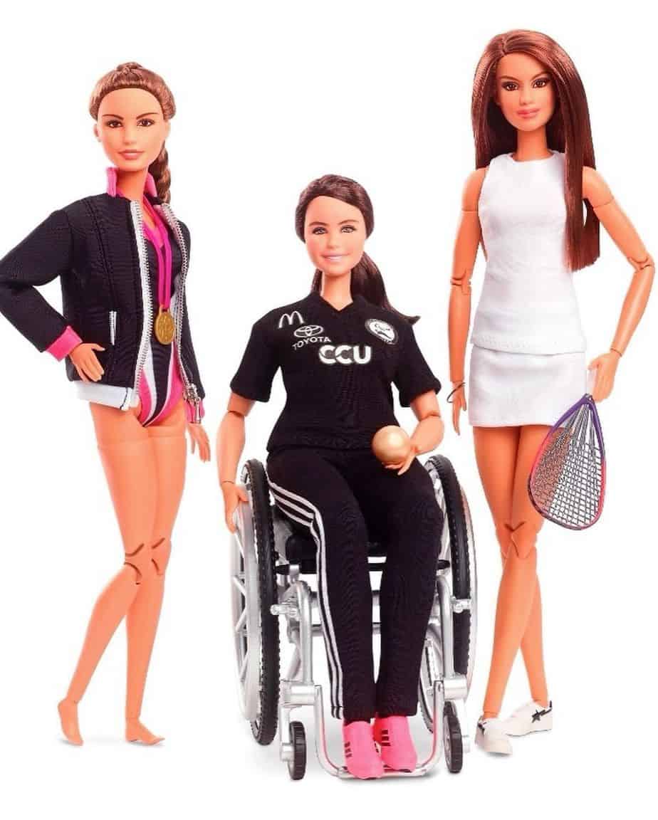 The Paola Espinoza, Paola Longoria, and Francisca Mardones barbie dolls