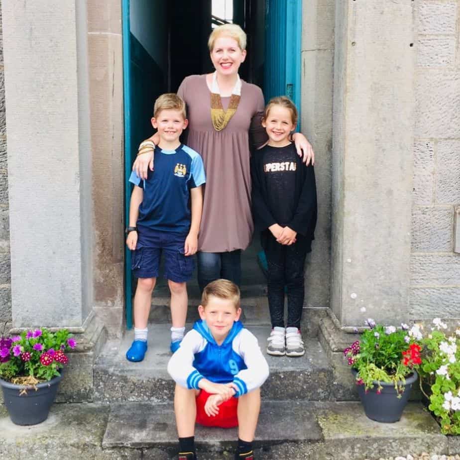 Clare Mackintosh with her three children