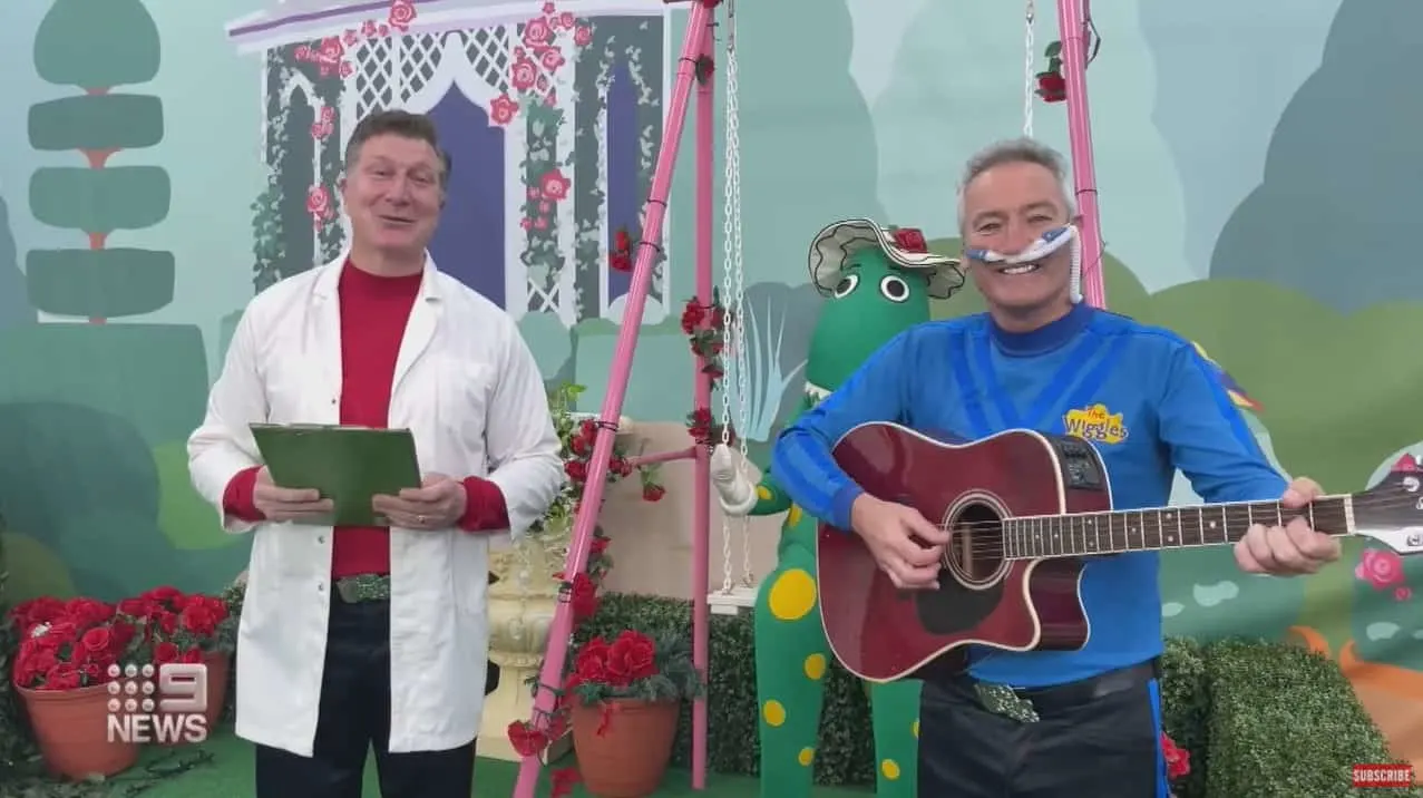 The Wiggles in their instructional video for Sarah Kelly
