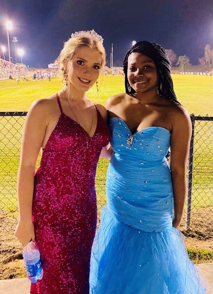 Brittany Walters and Nyla Covington during Homecoming 2021 at Forrest County Agricultural High School 