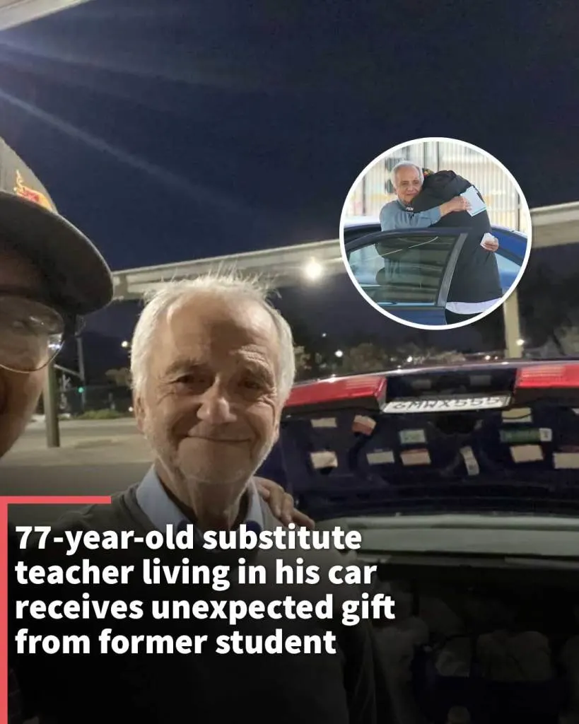 77-year-old substitute teacher living in his car receives monetary gift from former student