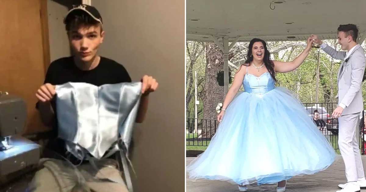 Teen with no sewing experience made stunning dress for prom