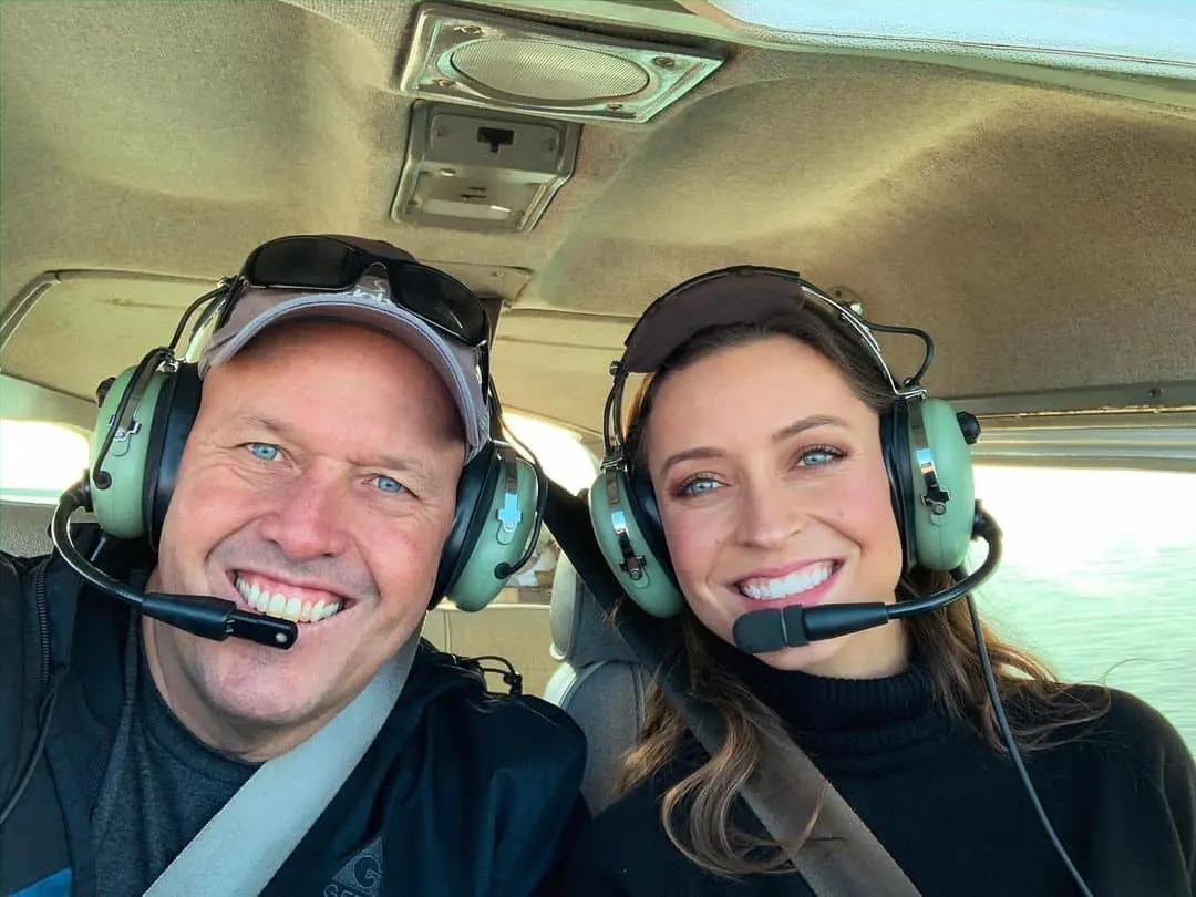 Doug Garrett and Donna Garrett flying an aircraft together