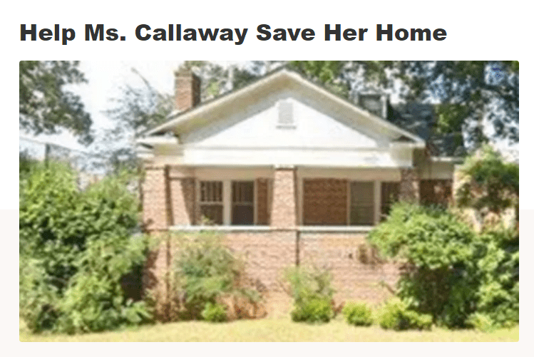 The GoFundMe page for Ethel Callaway