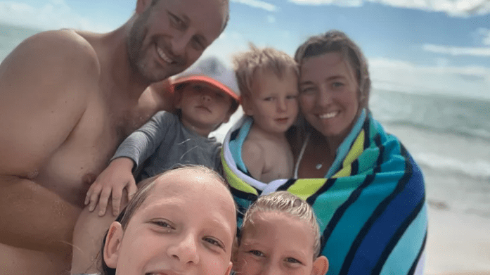 The Perdue family on a beach trip