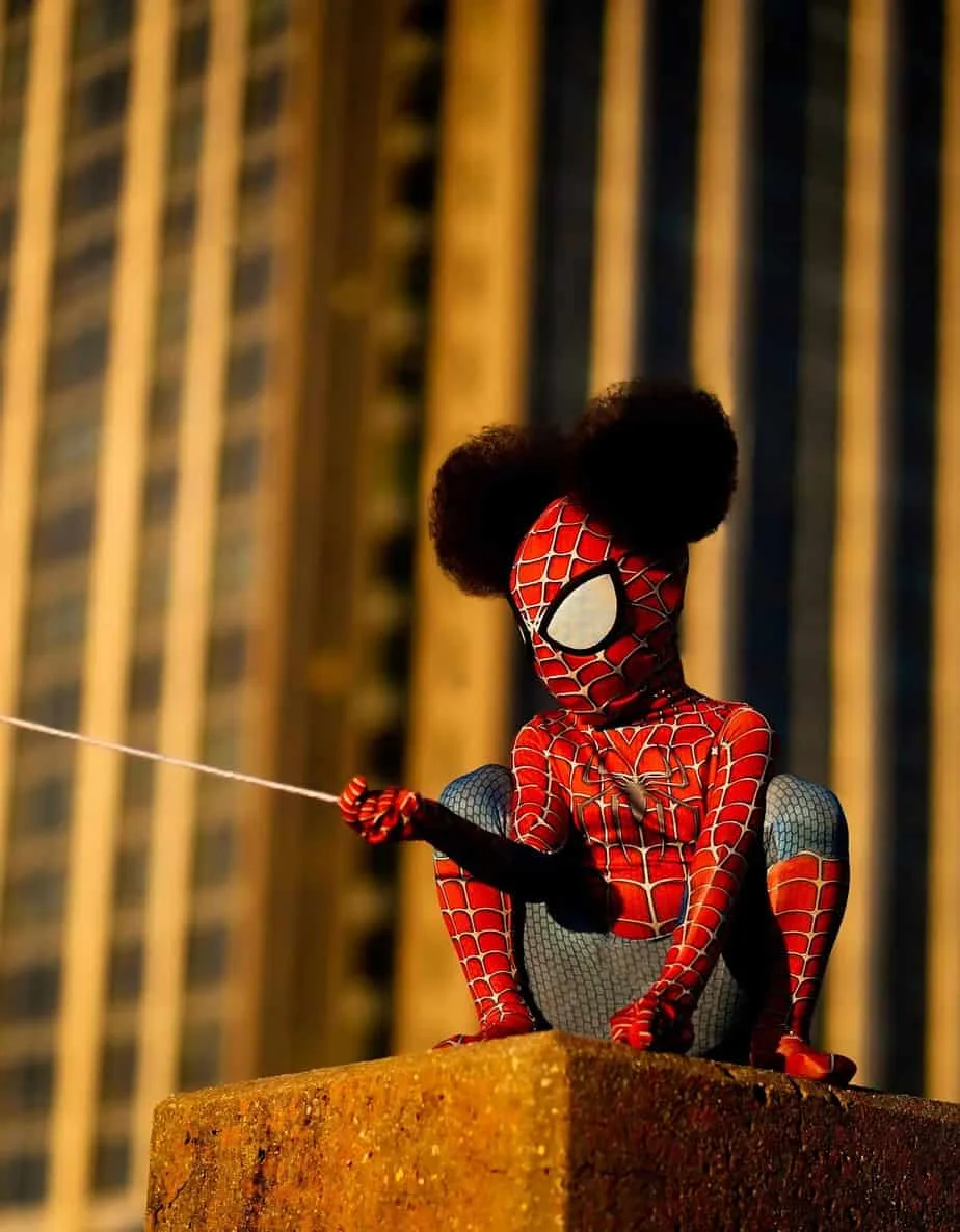 Demi Rose Jackson posing in her Spider-Man costume