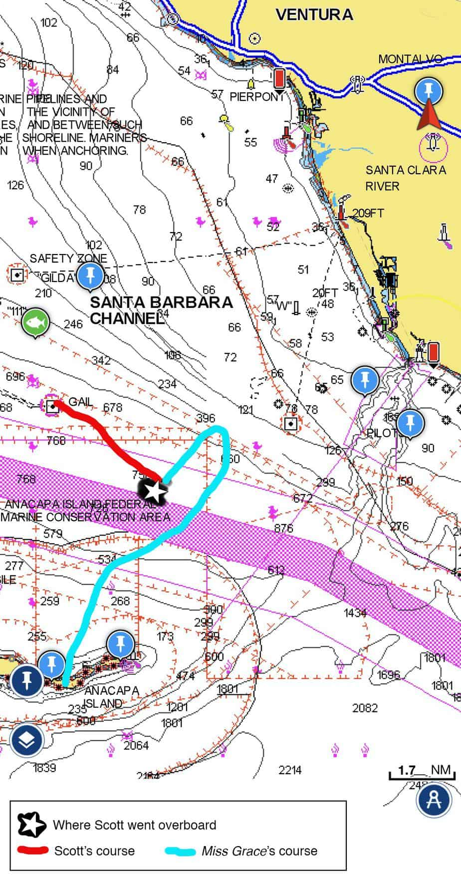 A map of the Santa Barbara Channel
