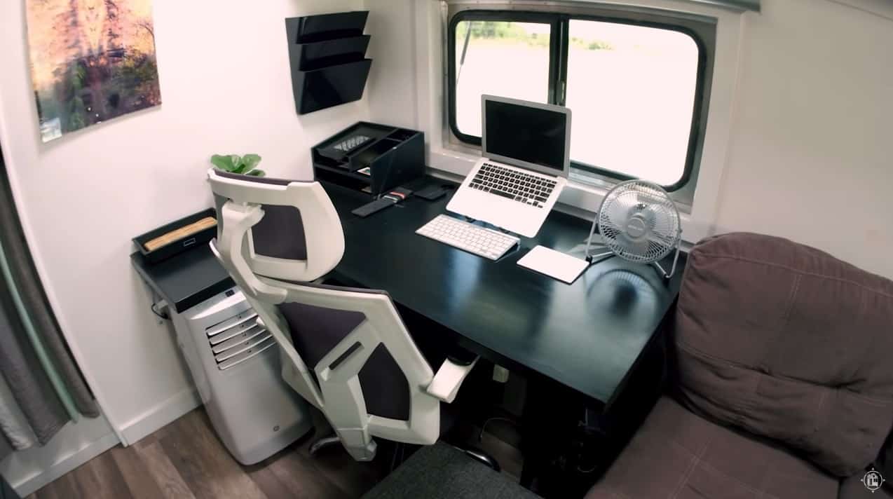 The office inside the Stealth Studio van