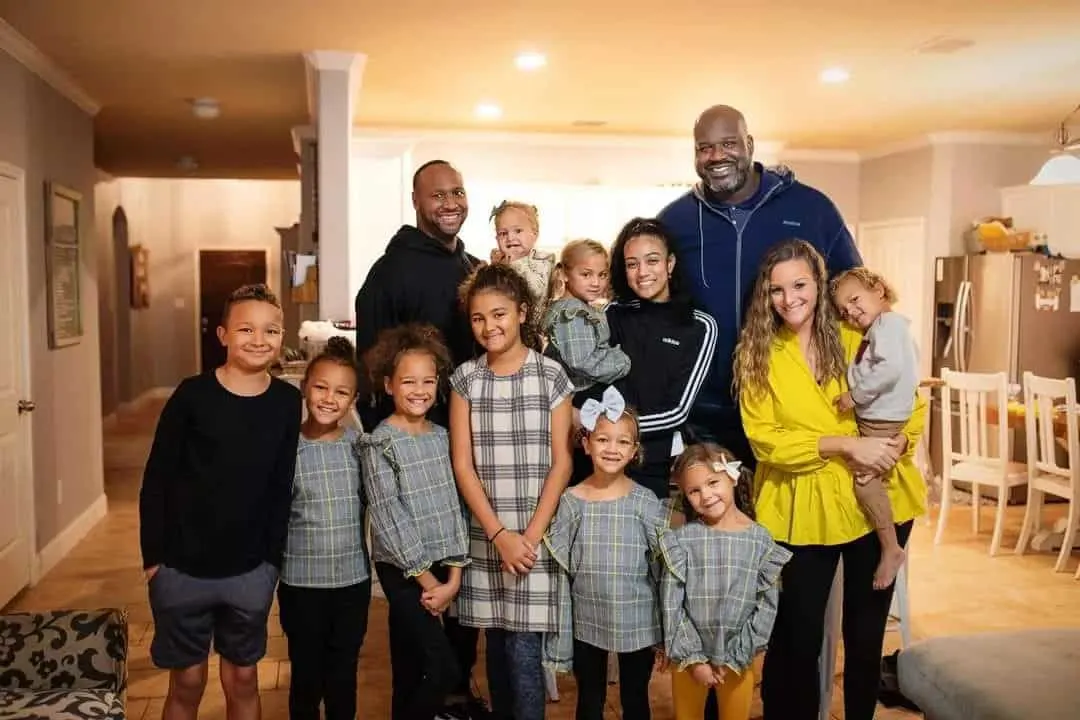 Shaquille O'Neal with the Collins family