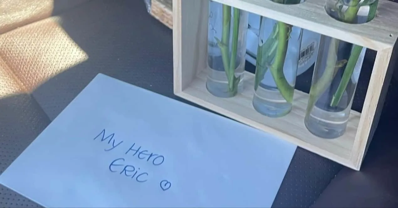 Monica Westbrook's letter and gift to Eric Zastawrny 