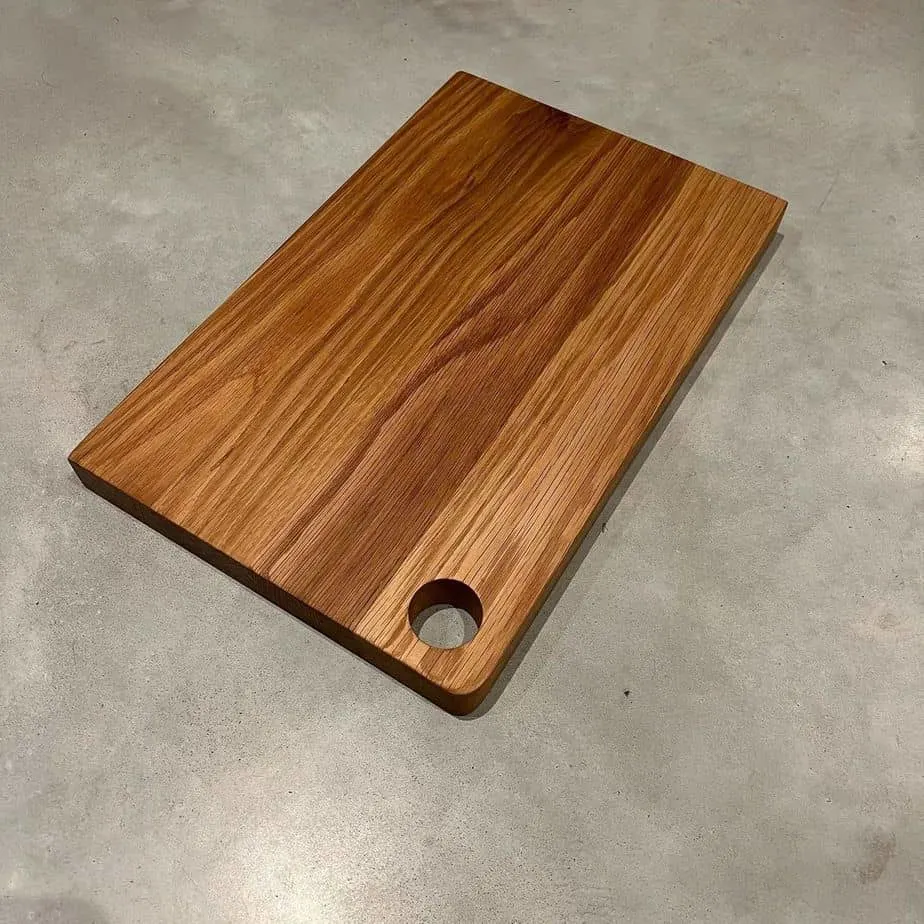 A wooden chopping board made by Gabriel Clark