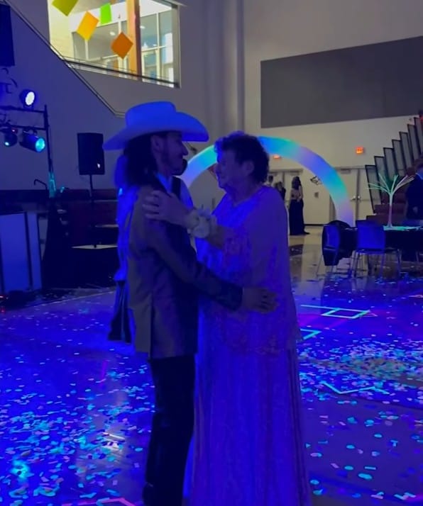Madeline Miller and Dakota Wollan dancing at prom