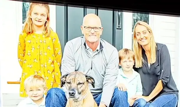 Scott Van Pelt with his family and dog Otis