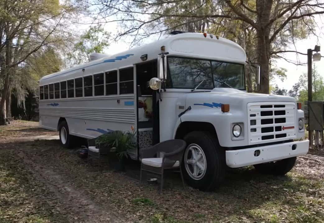 A 1987 Bluebird S1700 bus owned by Matthew Swezey