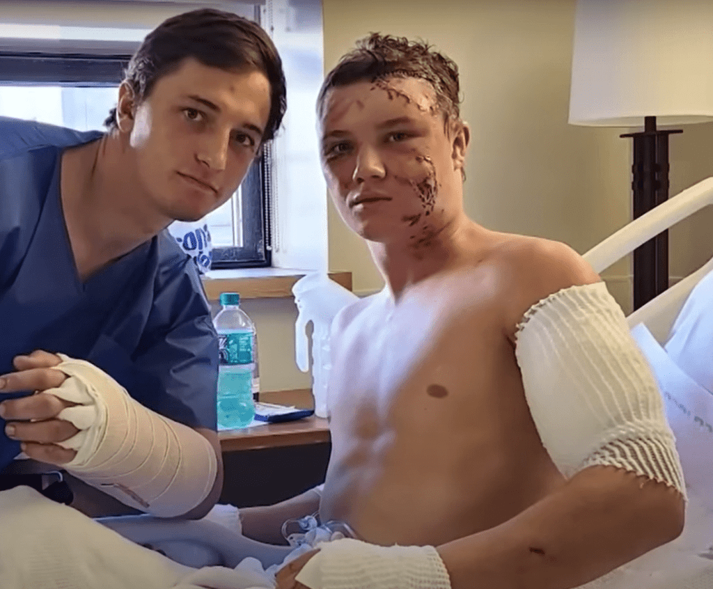 College wrestlers Lowry and Cummings suffered a horrific bear attack in Shoshone National Forest.