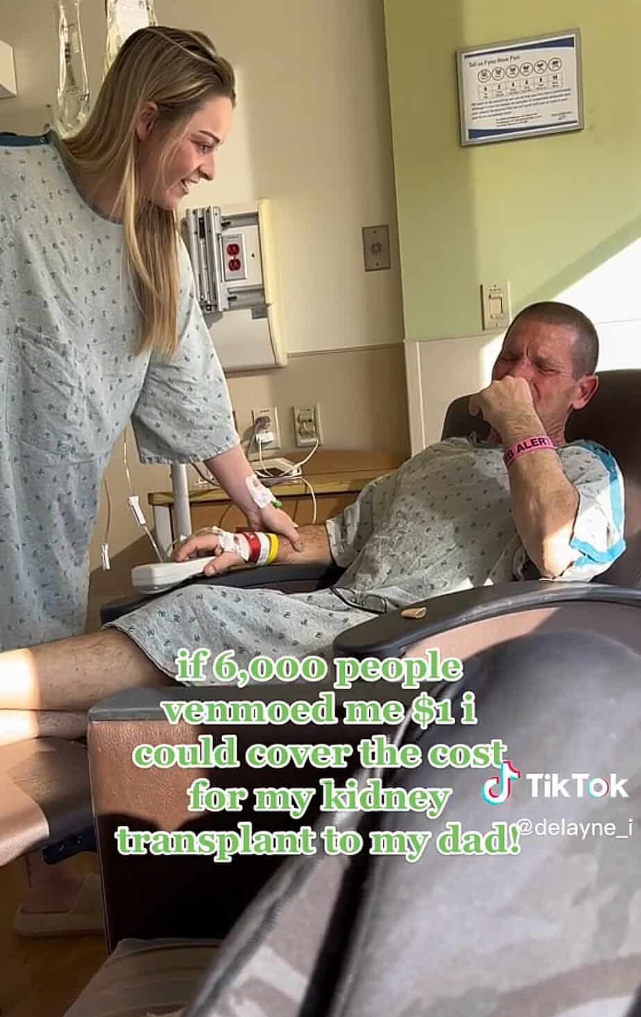 Delaney, talking to her father after the transplant.
