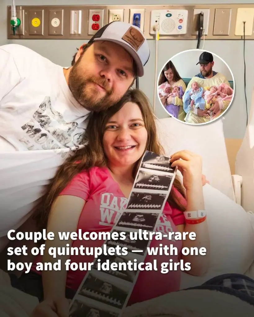 Mississippi couple welcomes ultra-rare set of quintuplets — with one boy and four identical girls