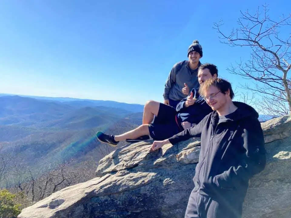 Zach with his friends at Blood Mountain Georgia Summit.