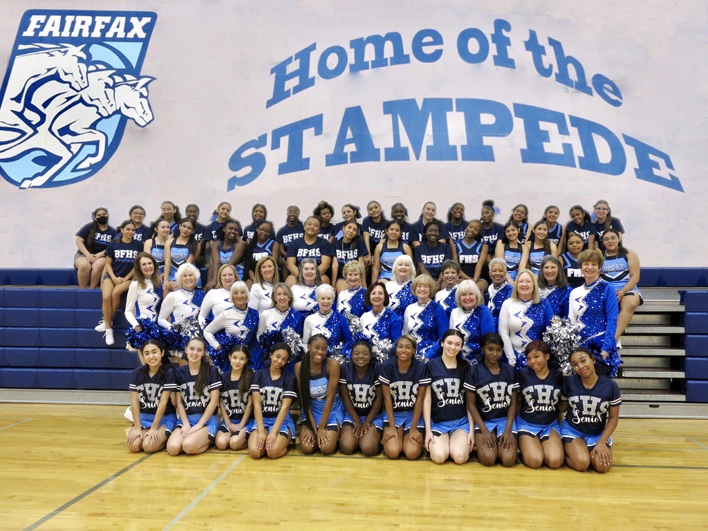 The cheerleading squad brings joy to seniors and inspires high school cheer squads. 