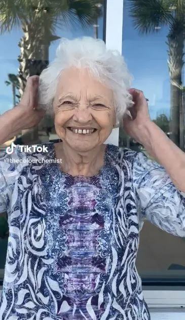 Grandma before hair coloring