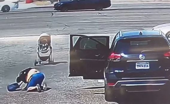 Great-aunt tripped and fell while trying to chase the stroller