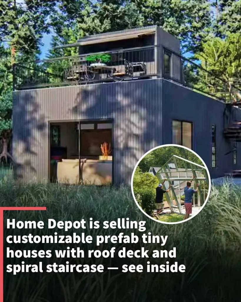 Home Depot is selling customizable prefab tiny houses with roof deck and spiral staircase — see inside