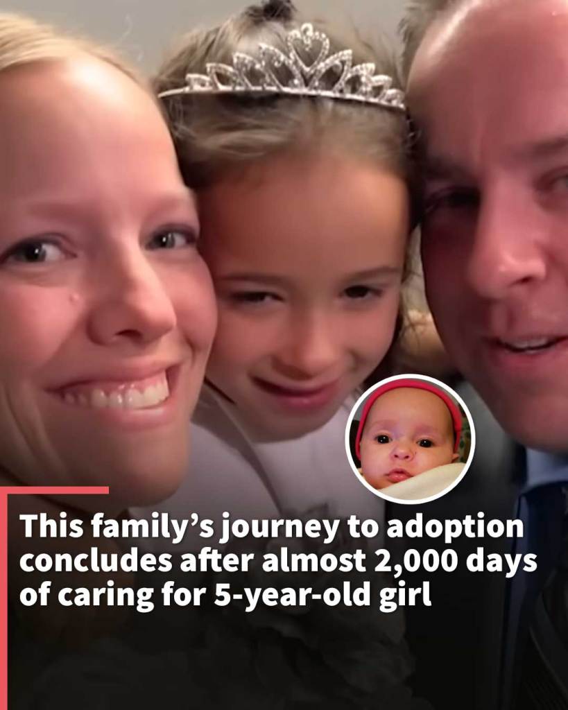 Foster family’s journey to adoption concludes after almost 2,000 days of caring for 5-year-old girl