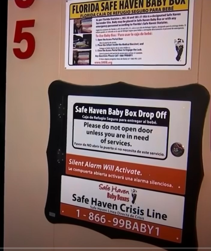 The 'Safe Haven Baby Box' drop off installed in Ocala Fire Department, Fl.