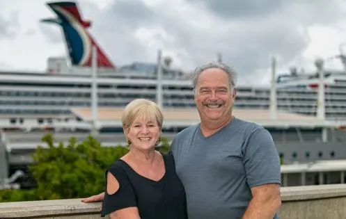 Nancy and Richard are happy living on a cruise ship.