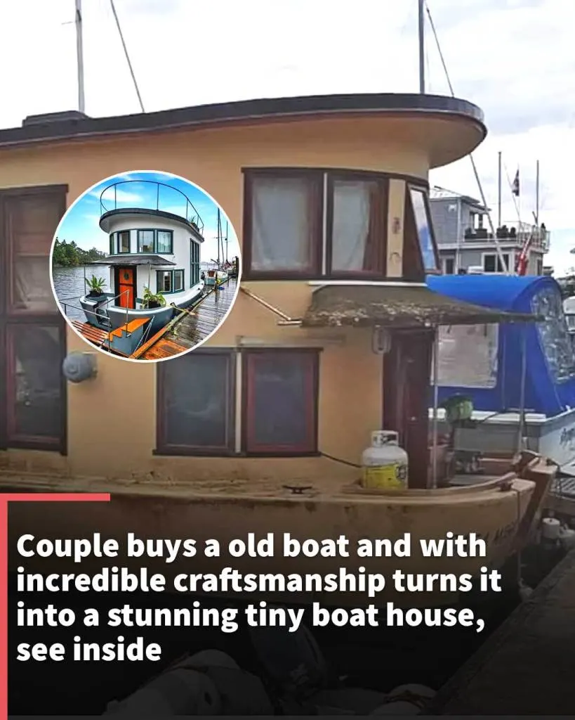 Couple buys a derelict boat and with incredible craftsmanship turns it into a stunning tiny boat house