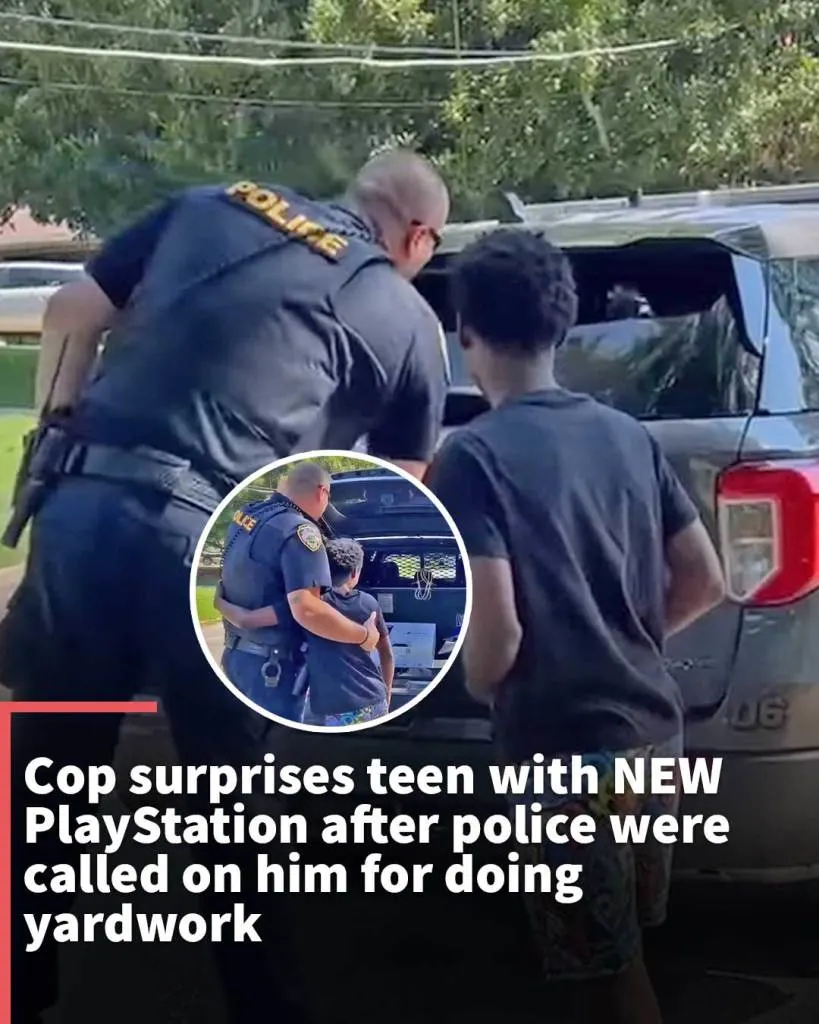 Cop surprises teen with new PlayStation after police were called on him for doing yardwork