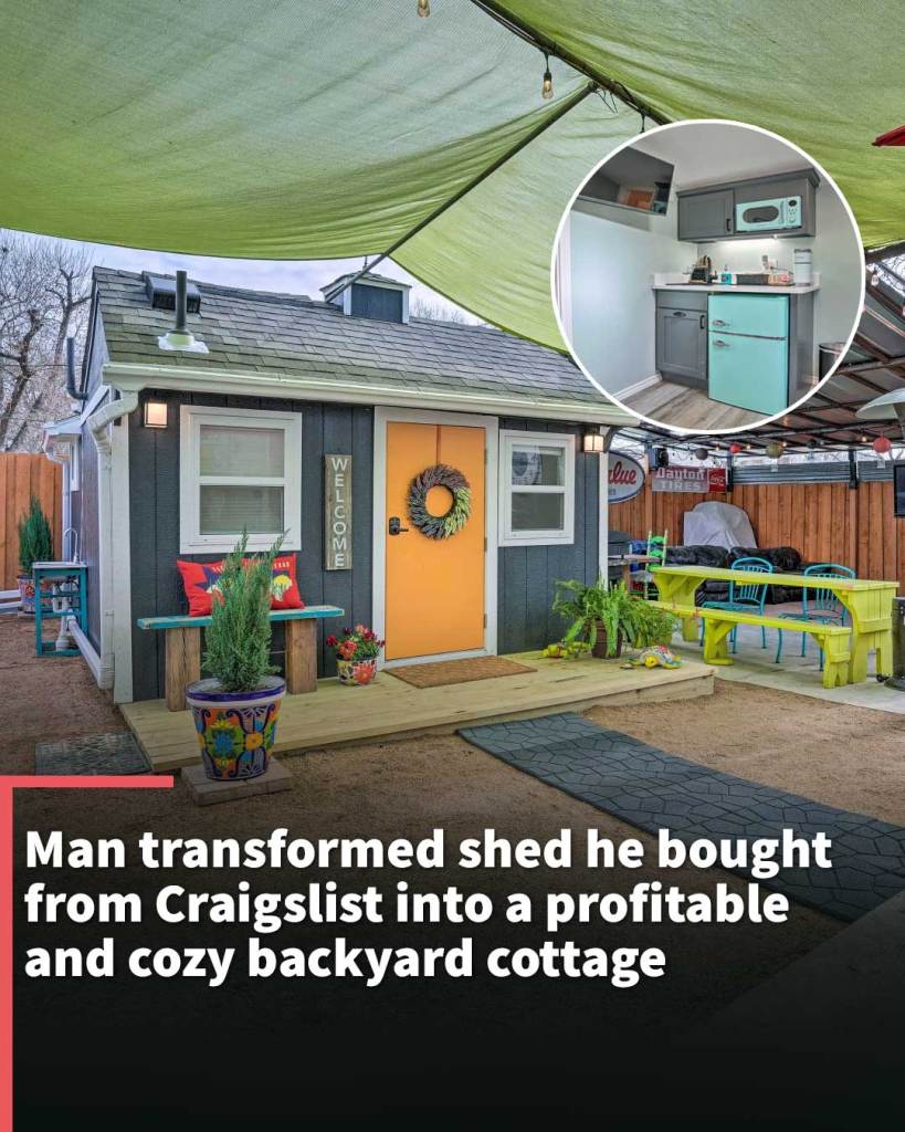 Man transformed shed he bought from Craigslist into a profitable and cozy backyard cottage