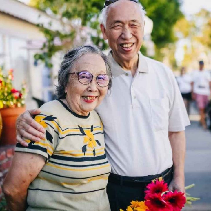 Portrait of a happy elderly couple.