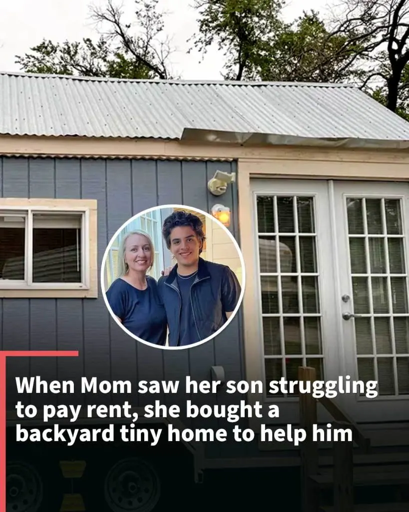 When Mom saw her son struggling to pay rent, she bought a backyard tiny home to help him