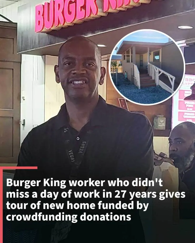 Burger King worker who didn’t miss a day of work in 27 years gives tour of new home funded by crowdfunding donations
