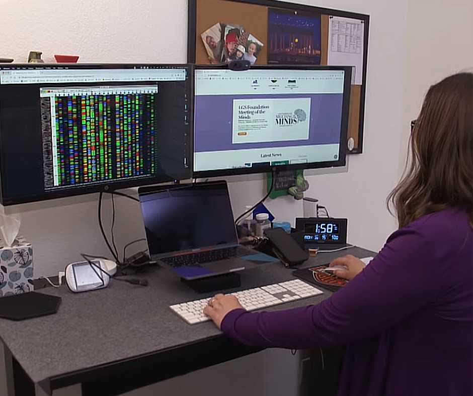 Tracy analyzing Savannah's genome
