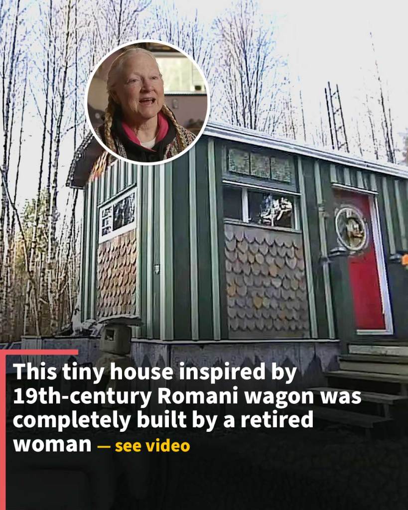 This tiny house inspired by 19th-century Romani wagon was completely built by a retired woman
